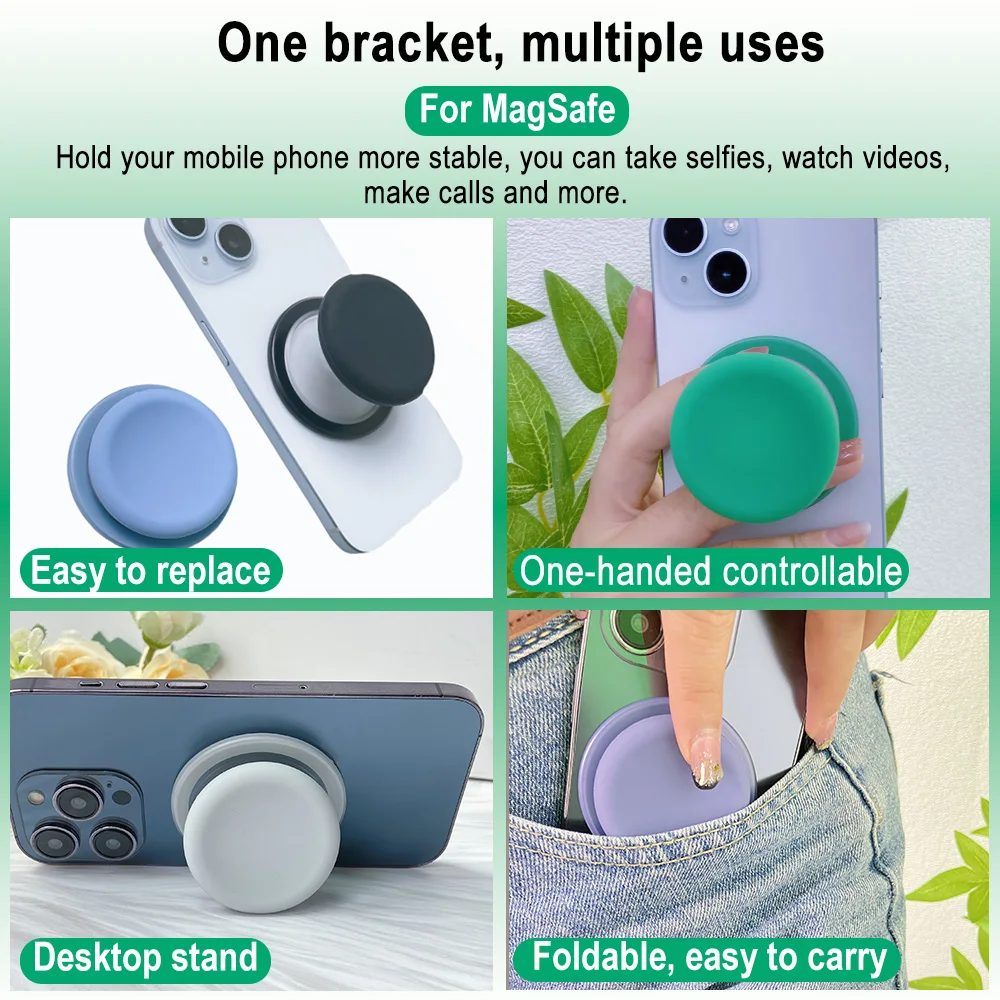 Grippopso Magnetischer Handyhalter Griptok Socket 360° ° Mit Silikonhülle für Magsafe Grip Fingerringhalter Ständer – Detail 11