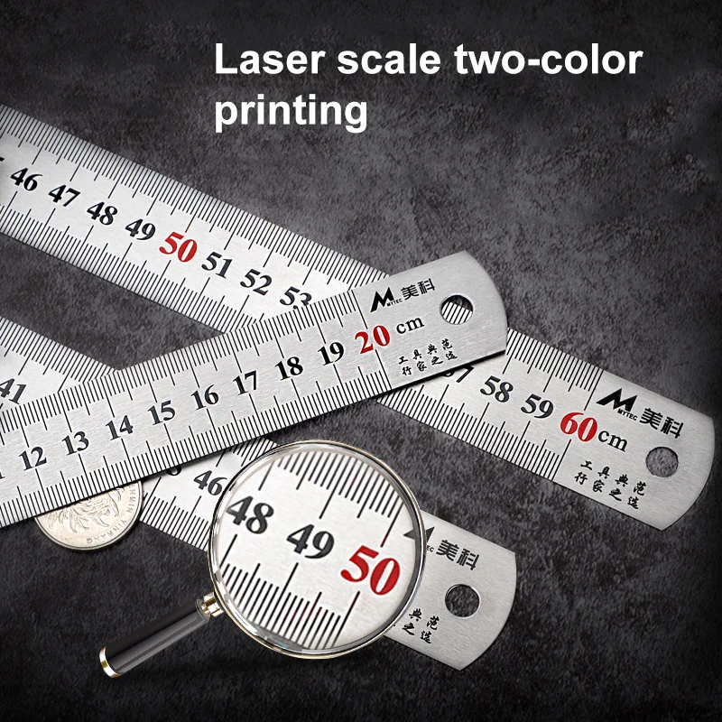 15cm/20cm/30cm/50cm Stainless Straight Ruler Steel Double Side Centimeter Inches Scale Metric Ruler Precision Measuring Tool