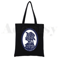 Anne Shirley Green Gables Black Black Graphic Printed Canvas Shoulder Bag Female Harajuku Funny Eco Environmental Shopper