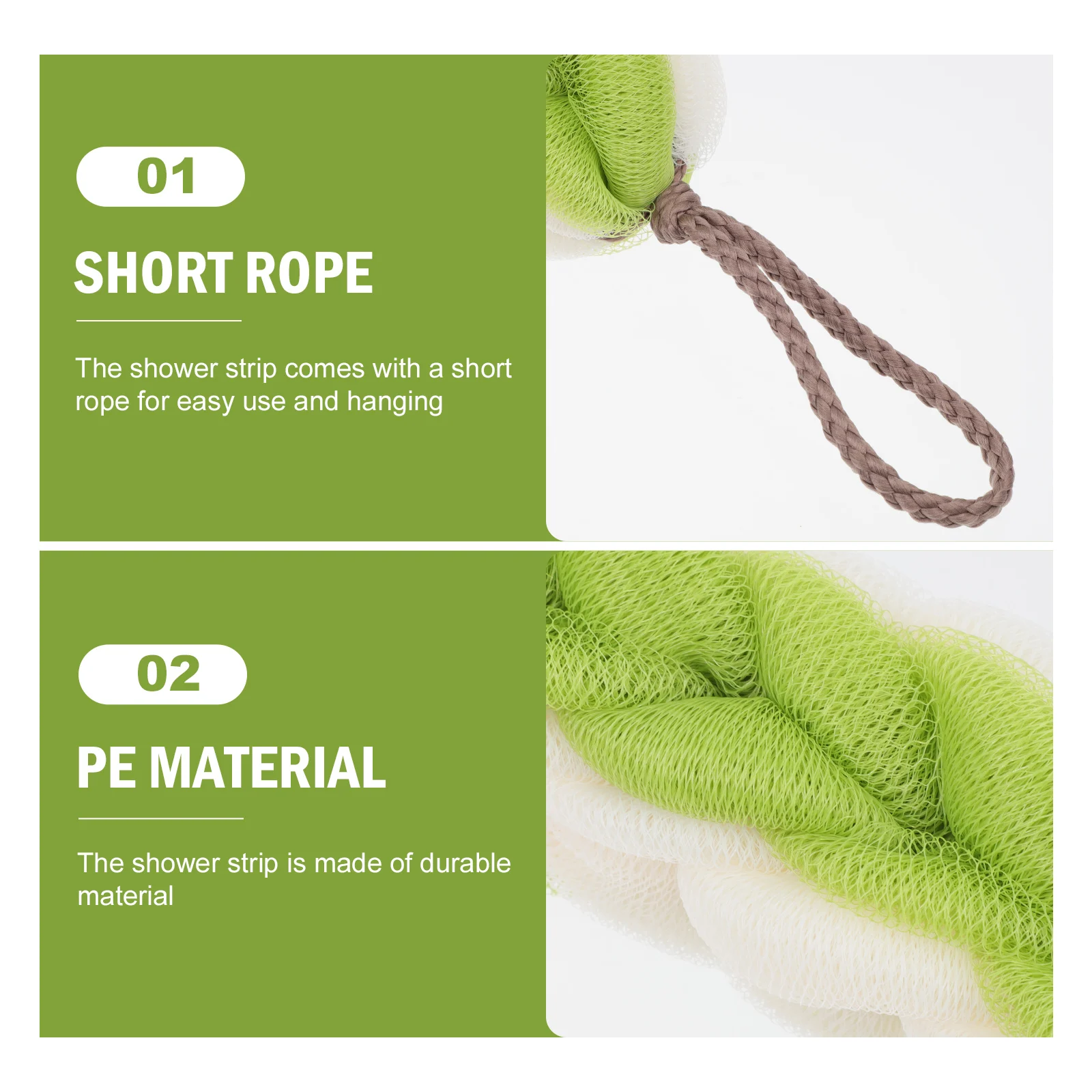 

2 Pcs Rub The Back and Bathe Long Towel Cleaning Body Shower Scrubbing Strip Bathing Exfoliating Tool