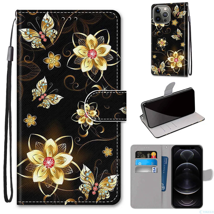 Book Painted Capa For Xiaomi Redmi Note 10 9 Pro 9A 9C 7 Mi 11i Poco X3 NFC M3 F3 Kids Flip Wallet Animal Flower Phone Case 2023