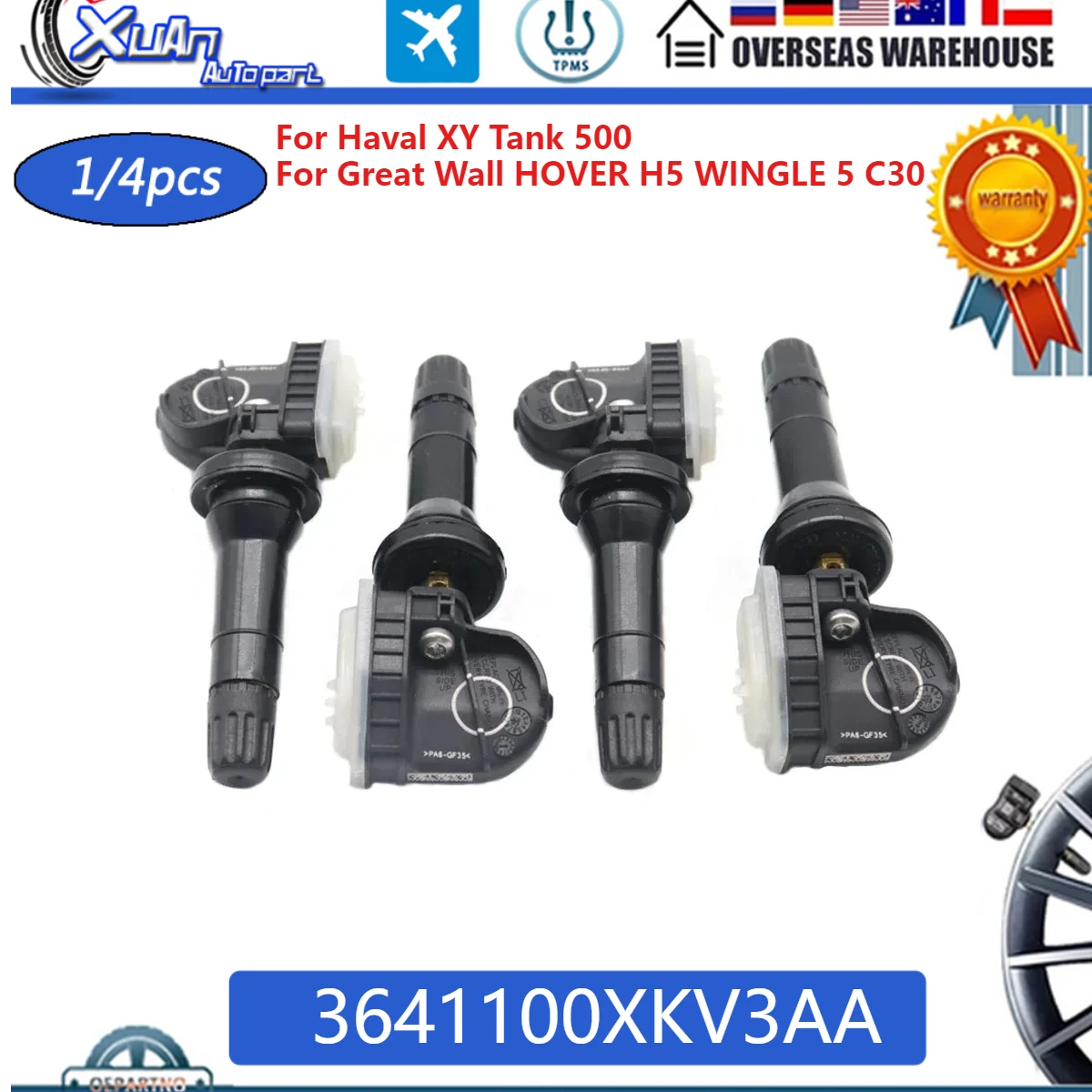 

Автомобильный датчик давления в шинах TPMS, новый 3641100XKV3AA, 433 МГц для Great Wall HOVER H5 WINGLE 5 C30 Haval XY Tank 500