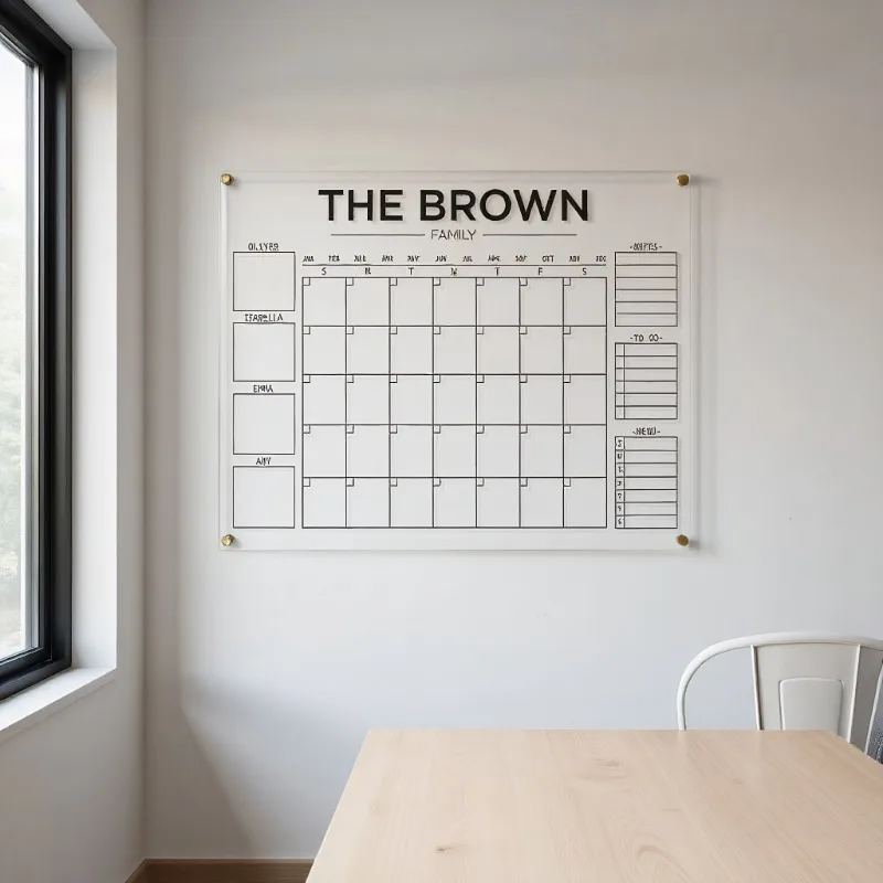 Acrylic Family Planner, 2025 Custom Calendar, Dry Erase Board, Personalized Wall Calendar, Command Center