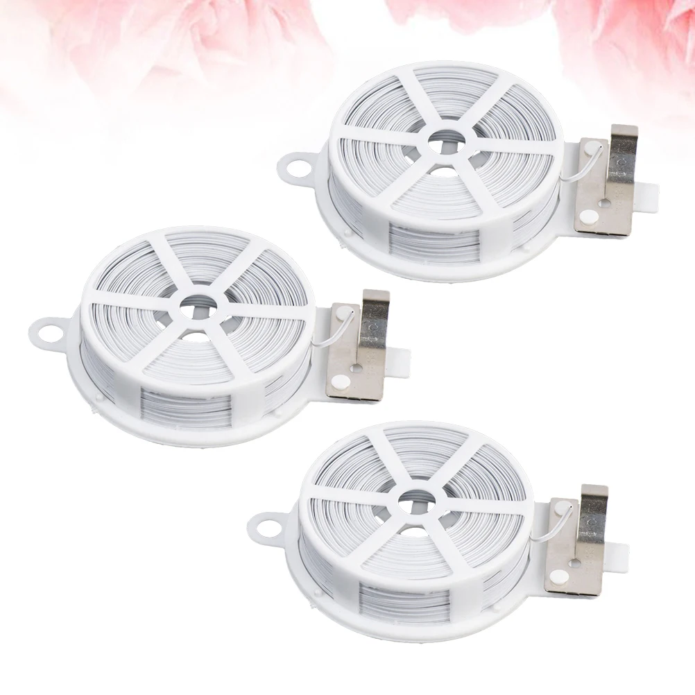 

3 Pcs Garden Binding Wire Cable Ties Plant Strap White Strong Flexible Iron Wire Reusable Floristry Gardening Bonsai Supports