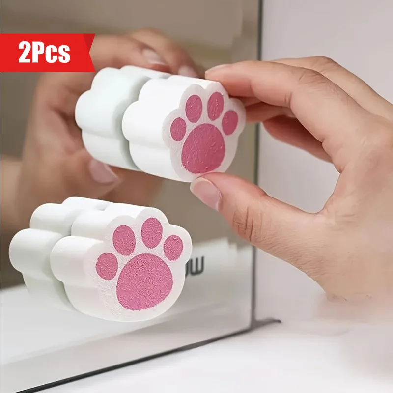 2 Sets Of Magic Mirror Cleaning Sponges - Bathroom Glass And Faucet Stain Free, Residue Free