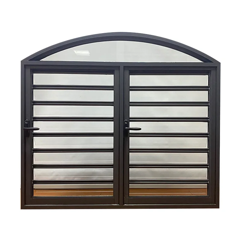 

Aluminum alloy material dark gray handle glass louver home improvement window