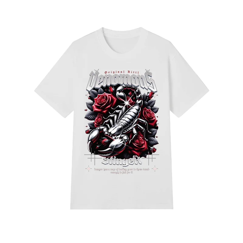230g Cotton Men Printed T Shirt High Quality Non Fading Casual Short Sleeve Tops Plus Size M 4XL 1PC