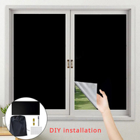 DIY Portable Travel Blackout Curtain Blind Window Thermal Insulated Kitchen Curtains Stick On Non-perforated Black Cloth