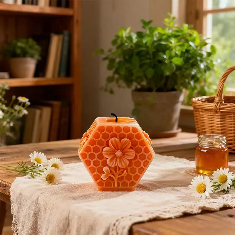 

Bee Honeycomb Hexagon Silicone Mold Candles Resin Floral Beehive Mold DIY Kit Aromatherapy Candle Plaster Craft Decor Art