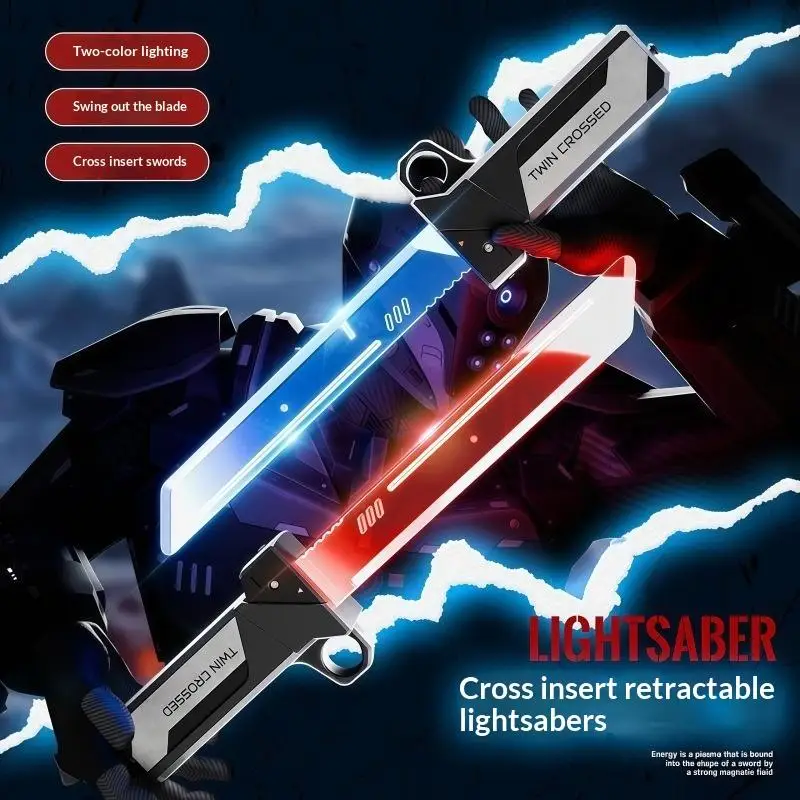 Lightsaber Sword Toy Light Sword Games For Children Adult Double-Bladed Luminous Toy For Boys Kids Interactive Cosplay