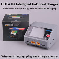 HOTA D6 DC650W 15A Dual Smart Charger Maximum current 1600mA Built-in Micro USB for 1-6S Lipo LiHV/NiZn/Nicd/NiMH Battery