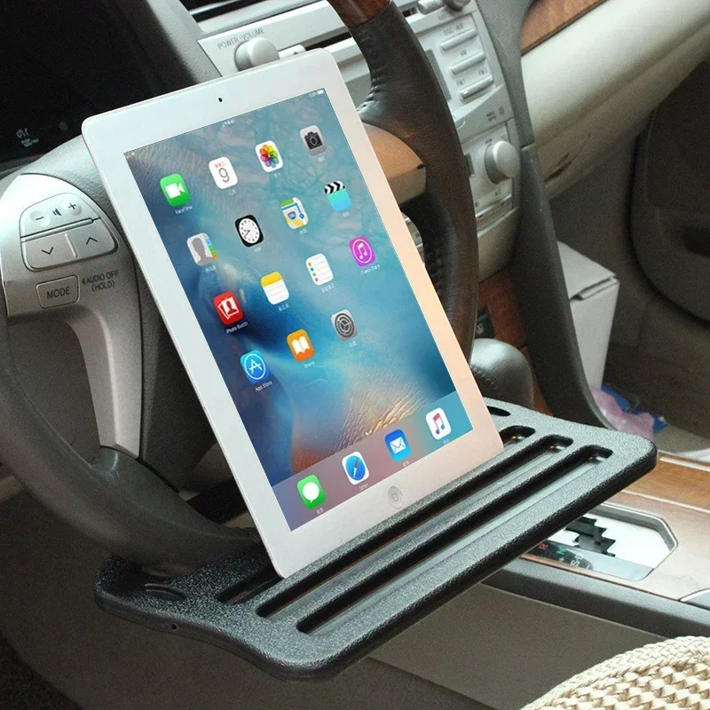 Tragbarer Auto-Laptop-Tisch, Lenkrad-Esstisch, Halterung für Arbeit und Essen im Auto, Getränke- und Kaffee-Tablett – Detail 10