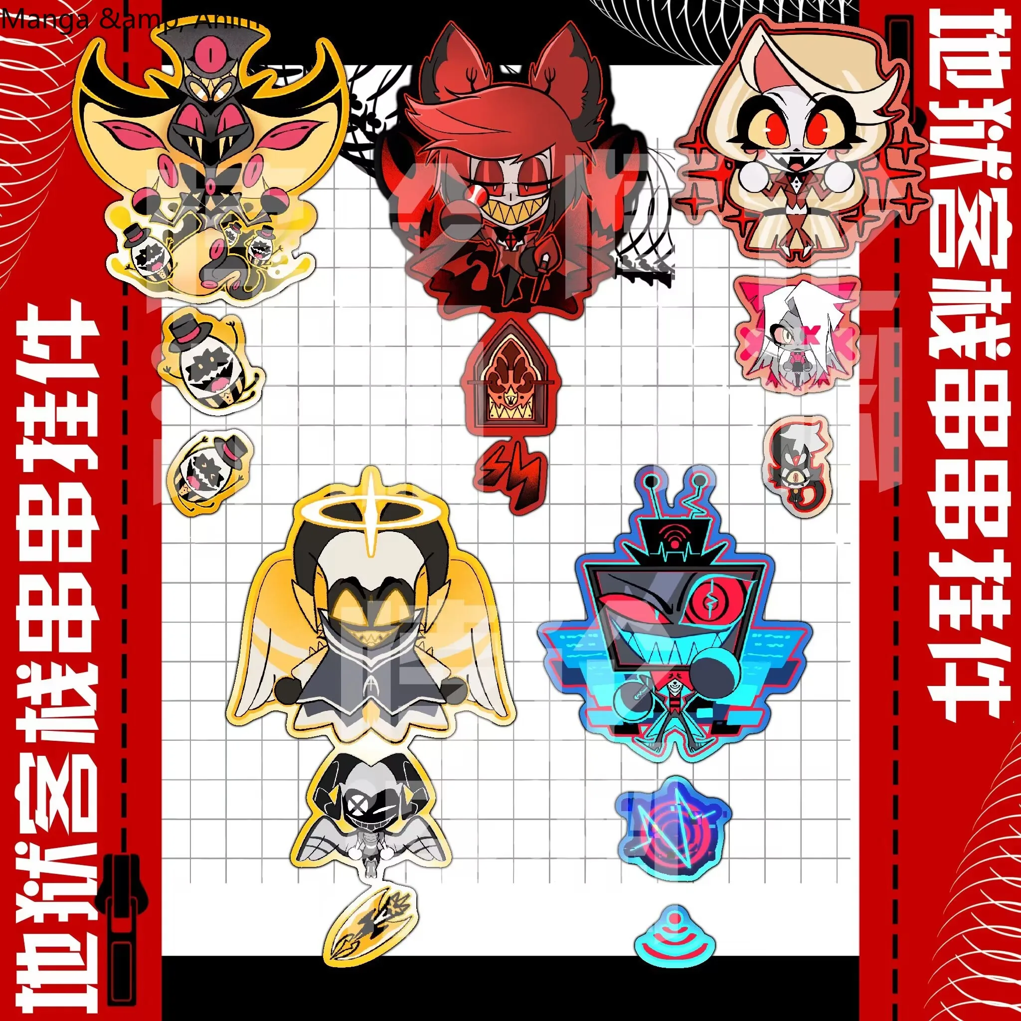 Atrybuty Gry Anime Nadruk Figurka z Kreskówki Idol Akrylowy Brelok Zawieszka Cosplay Maskotka Prezent Świąteczny Kolekcja Halloween