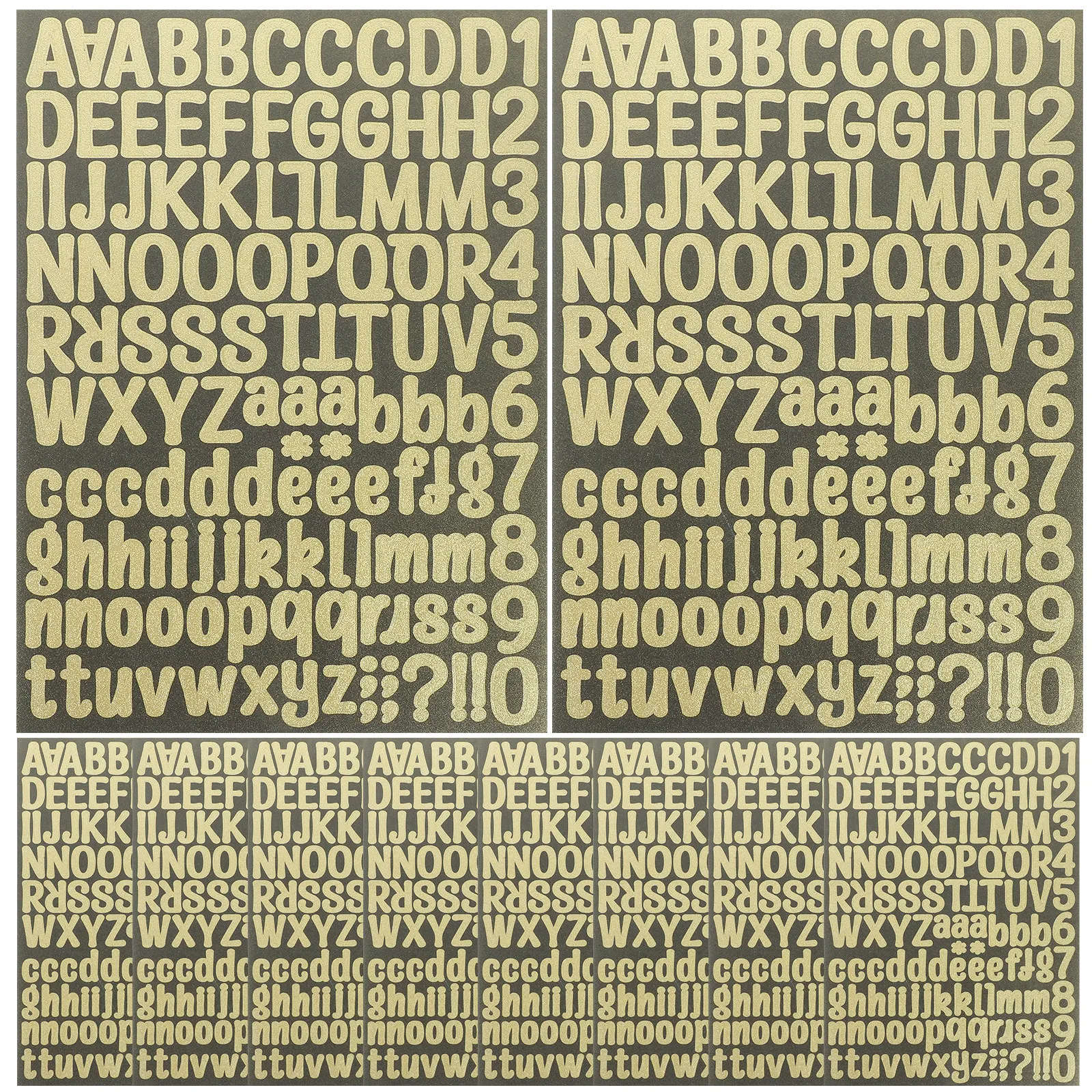 10Sheets Letter Stickers Glitter Alphabet and Number Decals DIY Decorative Craft Stickers for Journal Bottle Cup Phone Case