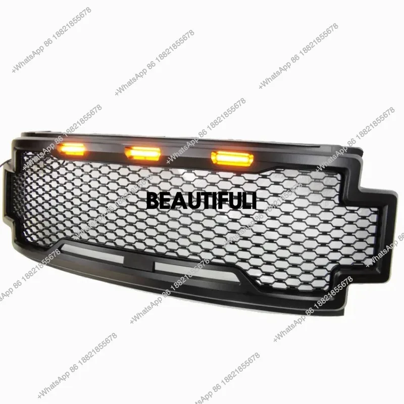 

Factory Hot Selling Car Grills Front Center Mesh Middle Bumper Matt Black Grill with Led Light for F250 F-250 F350 2018
