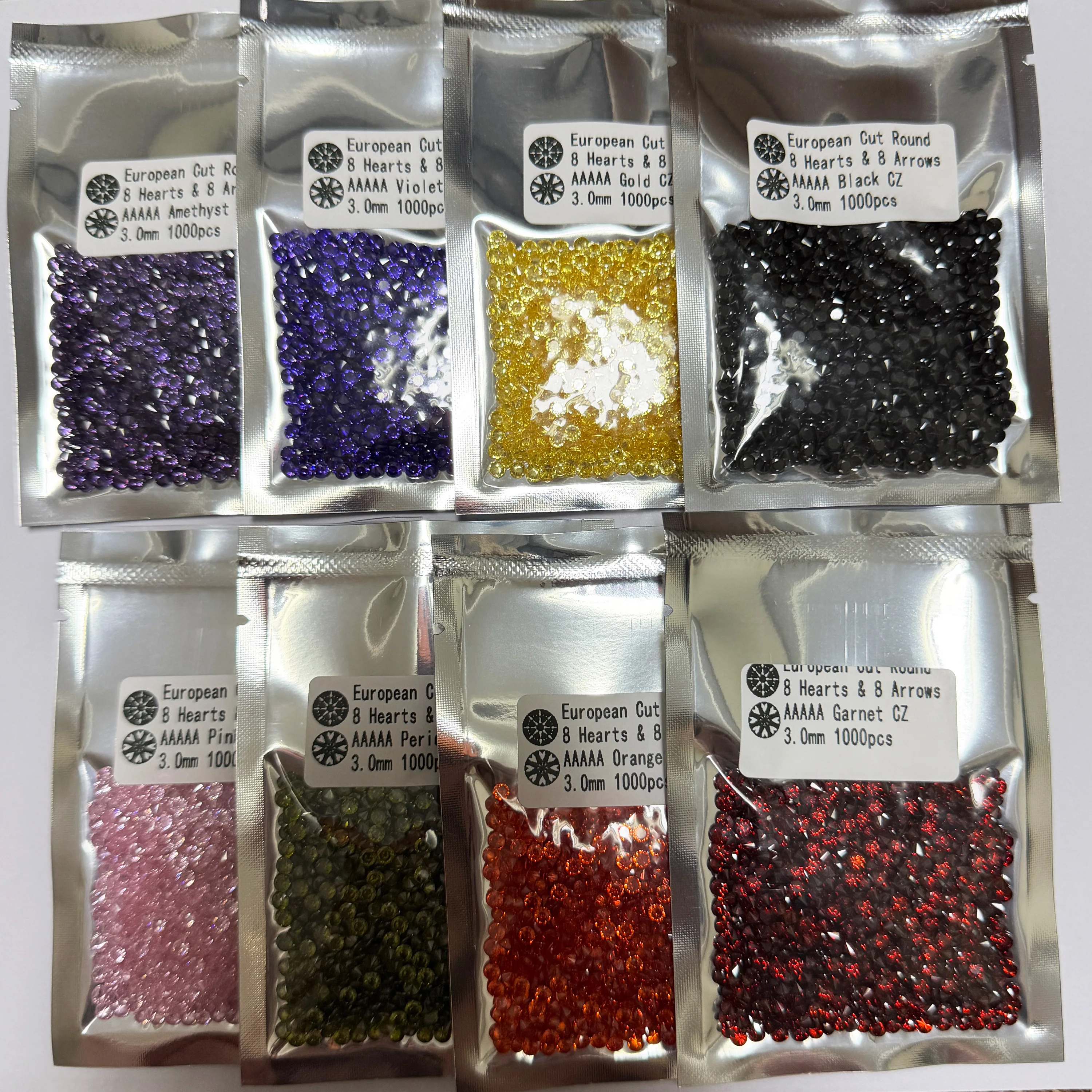 

High Quality 5A Small Size 0.8~3.0mm 1000pcs/bag Zircon Round Multicolor Cubic Zirconia Stones Beads For Jewelry Bracelets DIY