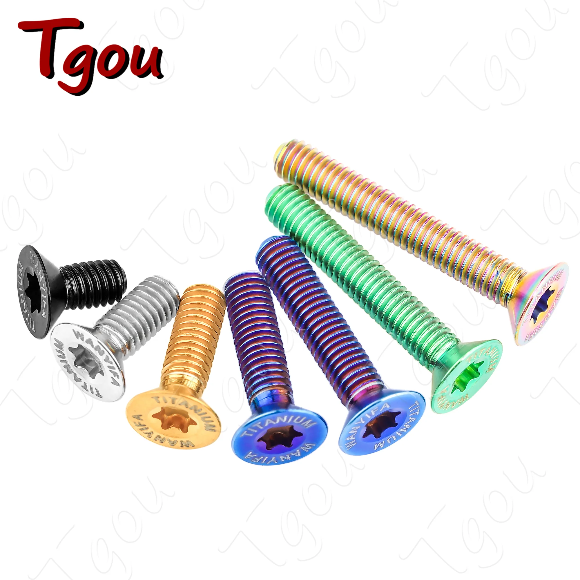 Tgou Titanium Bolt M3x6/8/10/12/15/18/20mm Countersunk Head Cap Screws with Laser Marking for Bicycle Screws