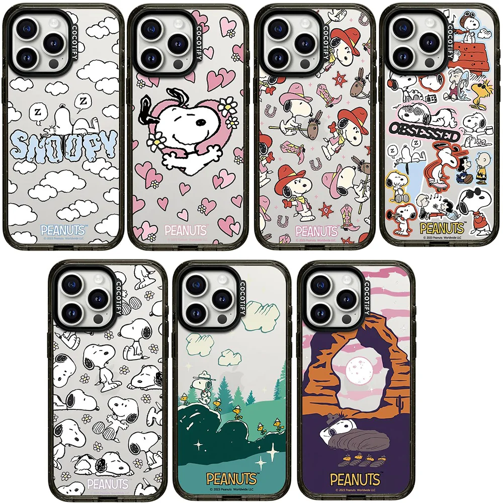 

Peanuts Snoopy Cute Cartoon Phone Case for iPhone 12 13 14 15 16 Pro Max Plus Snoopys 16plus 15plus 15pro 16pro Acrylic Cover