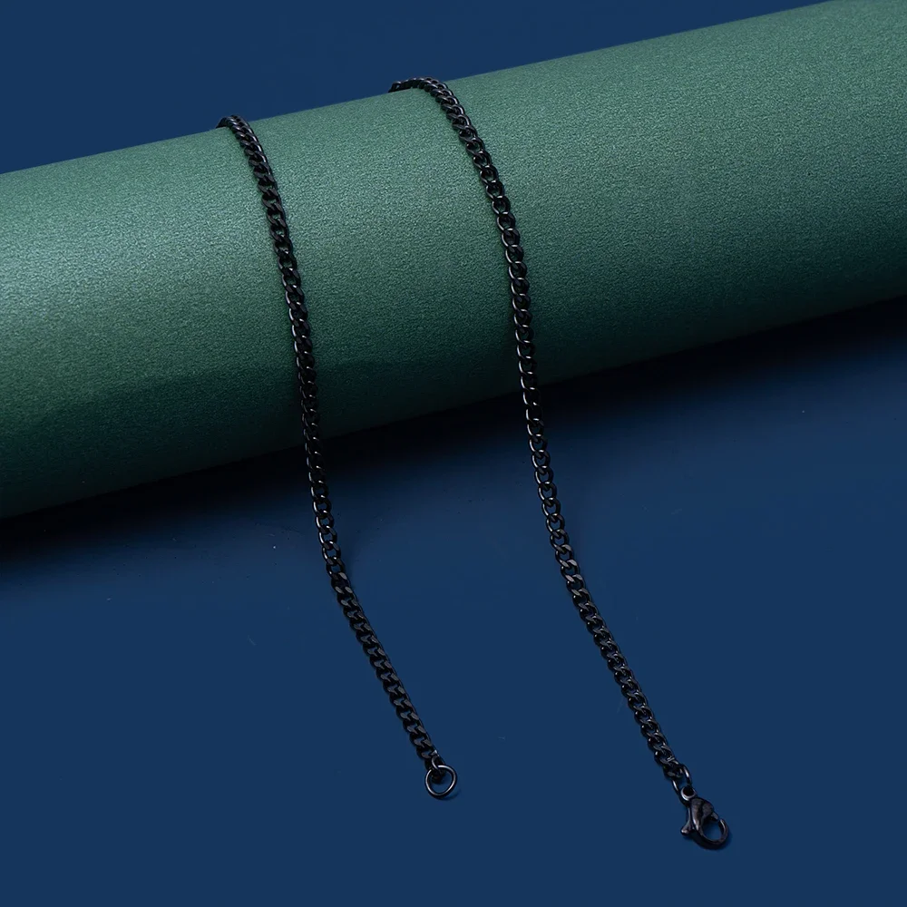 Goldfarbene Kubanische Kette aus Edelstahl, Einfache Basis-Halskette für Männer und Frauen, Hip-Hop-Schmuck, Trendige Accessoires – Detail 6