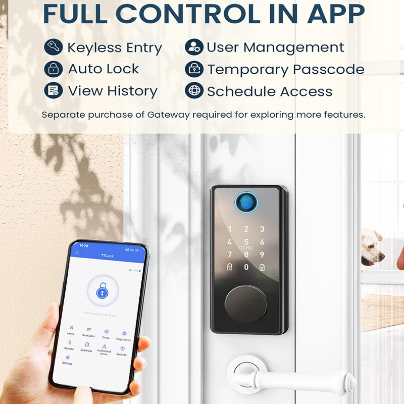 CIEPOJIT Smart Deadbolt Lock Keyless Entry Door Lock with Smart Keypad  Fingerprint Door Lock APP Unlock with TTLOCK