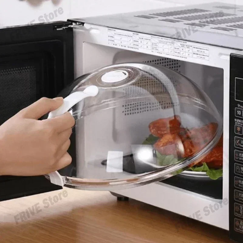 The Third Generation Microwave Splash Cover Thickened Transparent Splash-proof Cover with Handle BPA-free Plate Food Cover