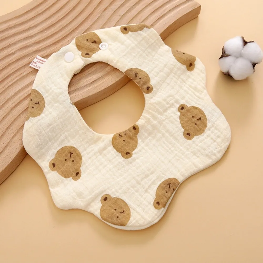 Cute 6 Layer Cotton Baby Bib Soft Cartoon Newborn Baby Apron Waterproof Burp Cloths Newborn