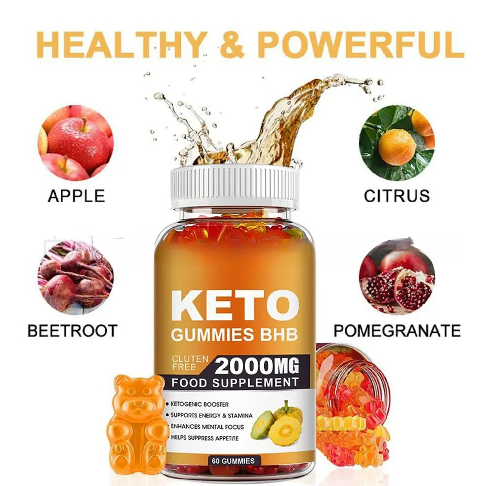 1 Fles 60 Gummies Appelazijn Gummies Voor Gummibeertjes Keto Azijn Gummies Ketogene Booster Ondersteunt Energie