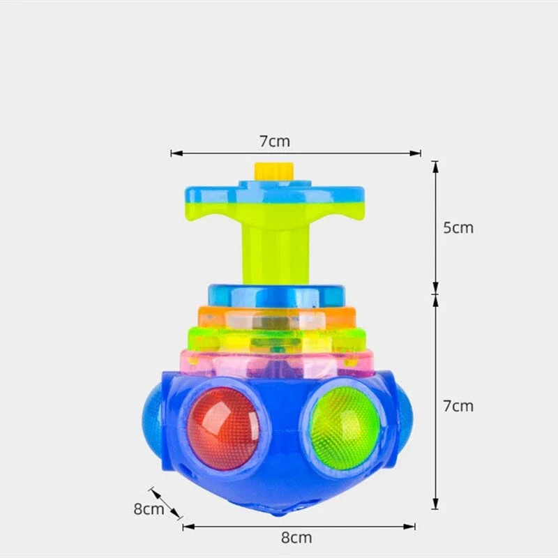 UFO Flashing Spinning Top Kids Gyro Light Up Toy Fashion LED Music Gyroscope Launcher Rotating Toys Birthday Party Favors Games