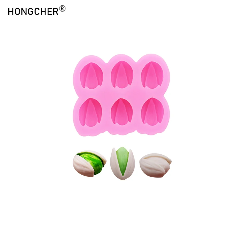 

Силиконовые формы для фисташек и арахиса для изготовления заколок, резинок для волос, украшений из смолы, а также для декора шоколадных тортов и десертов.