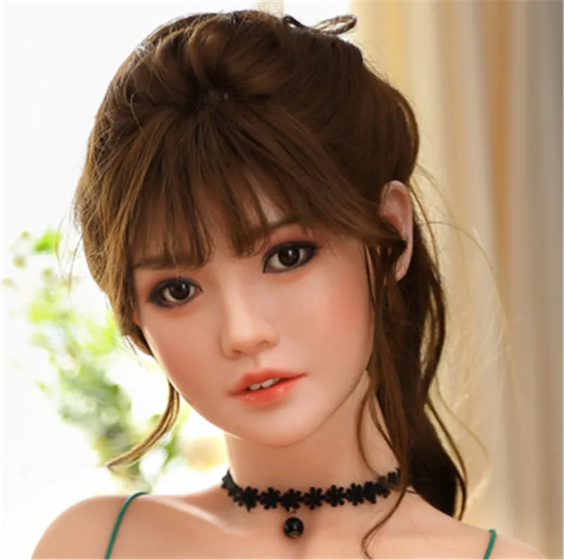 JY Implanted Hair And Eyebrow Real Silicone Sex Dolls Heads For Sexy Doll Man Masturbator Toys