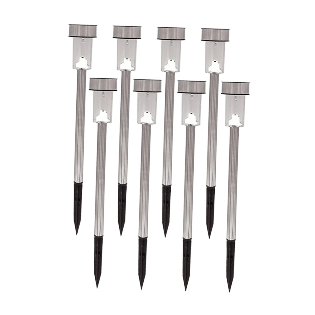 

8Pcs Solar Ground Plug Lamp LED Outdoor Garden Lights Stainless Steel Tube Lamp Easy Install No Wiring Required for Pathways