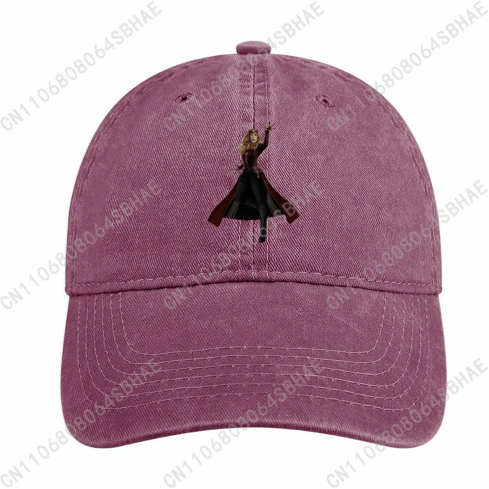 

Marvel Scarlet Witch Washed Cotton Baseball Cap Vintage Dad Hat Men Women Retro Adjustable Denim Cap Streetwear Cosplay