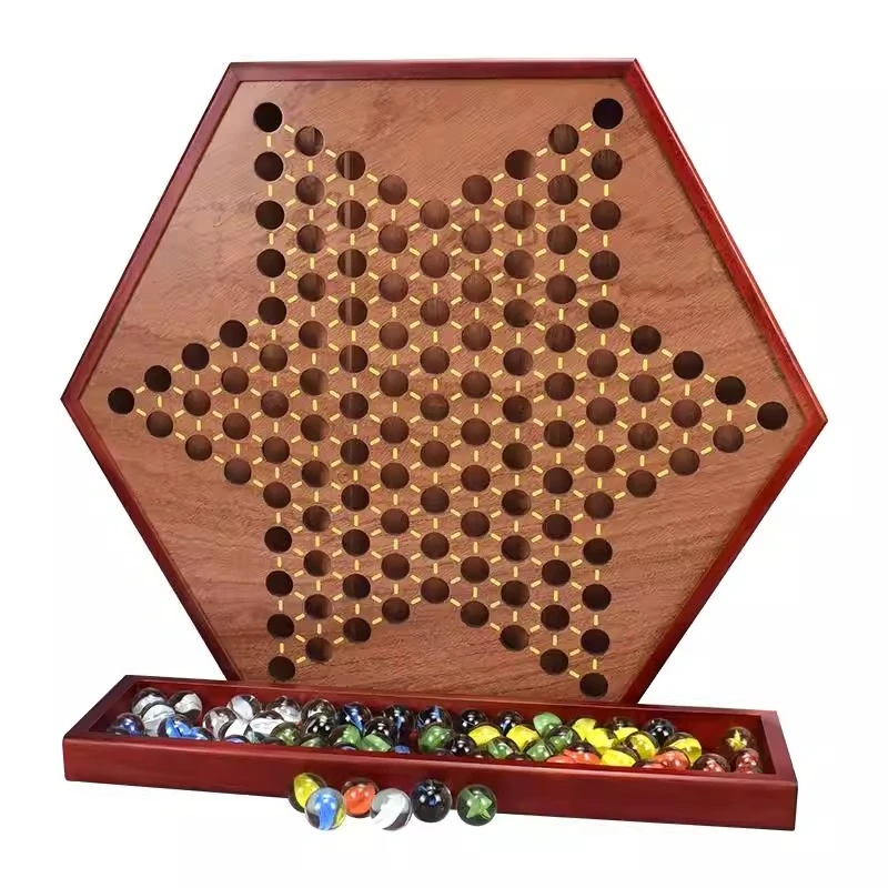 Checkers, checkers glass ball, high-end chessboard wooden adult
