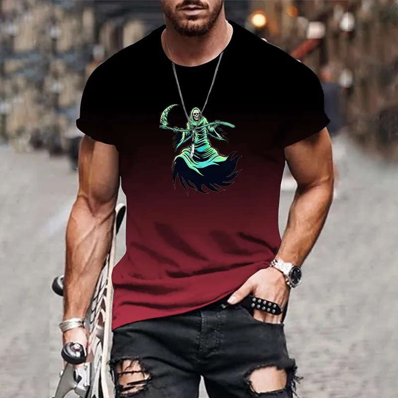 

2024, мужская футболка, летние топы с короткими рукавами, буквы, 3d трендовый градиент, модная одежда с круглым вырезом, спортивный стиль, мужская одежда