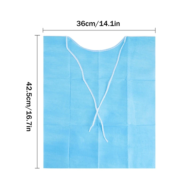 100Pcs Dental Bibs Sheets Disposable Waterproof Tattoo Clean Pad With Rope Waterproof Laminated Paper Oral Tool