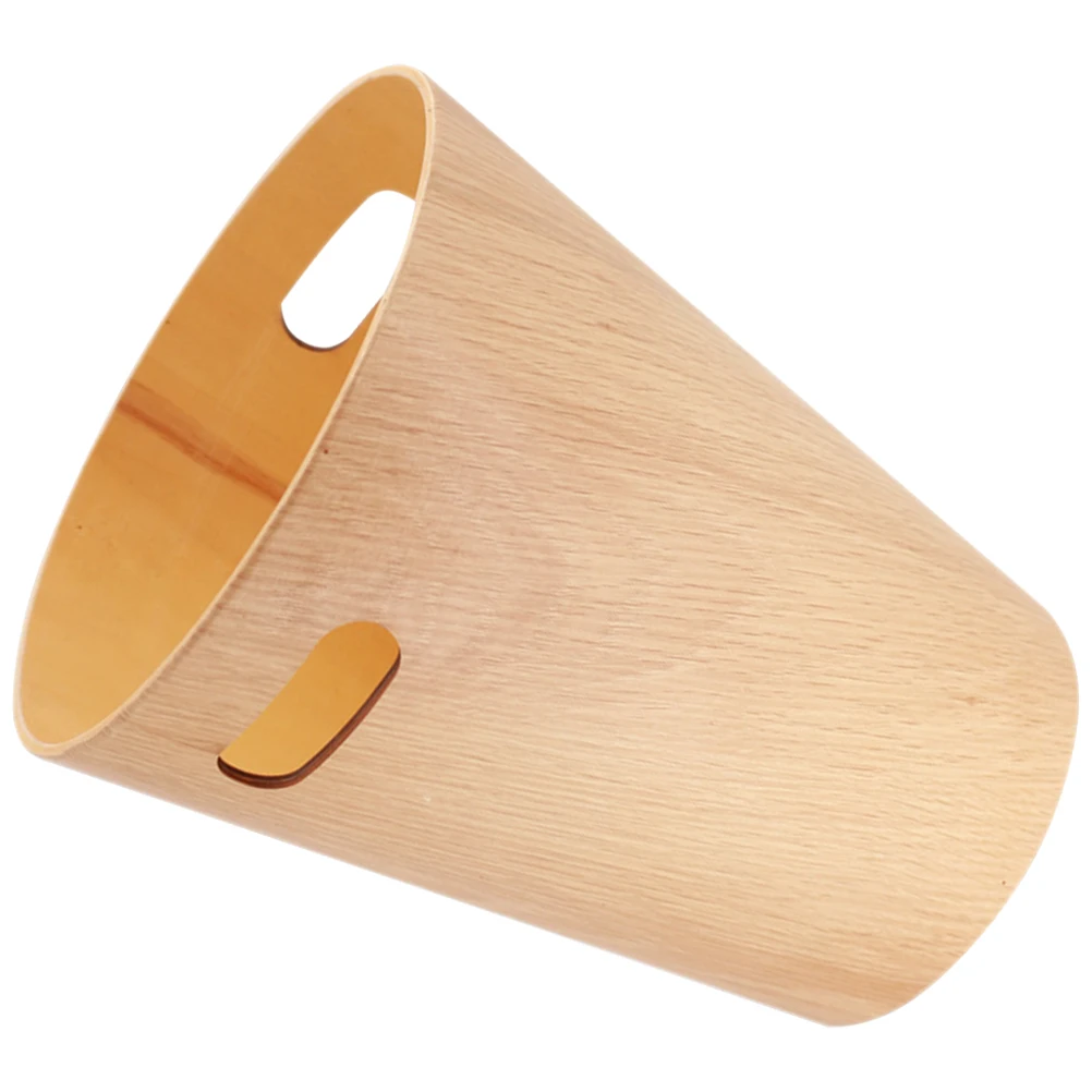 

Wooden Storage Barrel Trash Can Garbage Bin Household Table Wastebasket Paper Makeup Practical Large Capacity Removable Easy