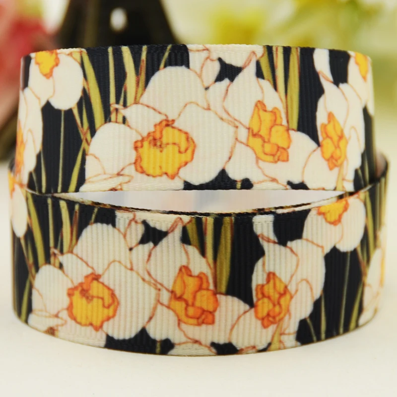 22mm 25mm 38mm 75mm flowers  cartoon printed Grosgrain Ribbon party decoration 10 Yards satin ribbons