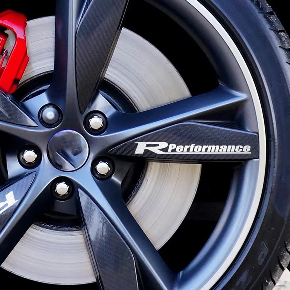 R Performance Car Wheels Casting Stickers, Auto Rim Wheel airies Body, Racing Style Vinyl Film, Decals, Tuning Accessrespiration, 4Pcs