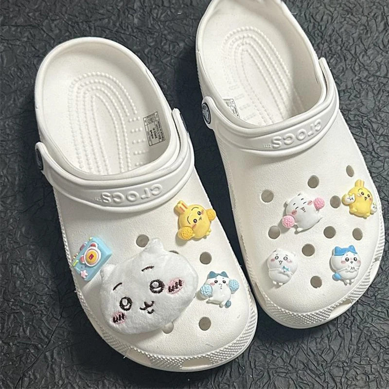 7Pcs Chiikawa Kawaii Anime Crocs Shoe Buckle Decoration Cute Hachiware Usagi Cartoon Fashion New Style Accessory Gifts for Girls