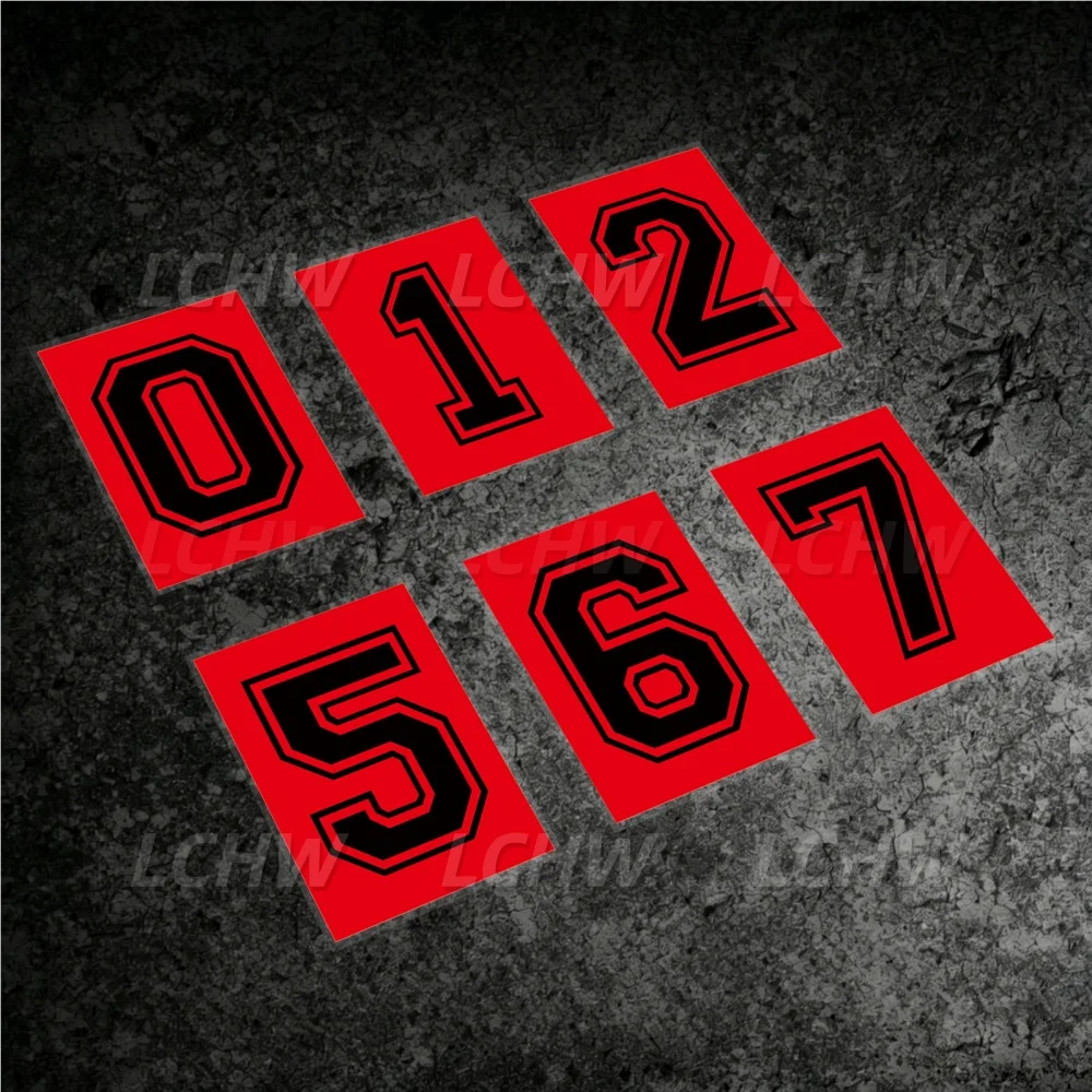 Racing Number Digits Sticker Red Motorcycle Fairy Tail Fuel Tank Box Decal Car Styling Vinyl Graphic Waterproof