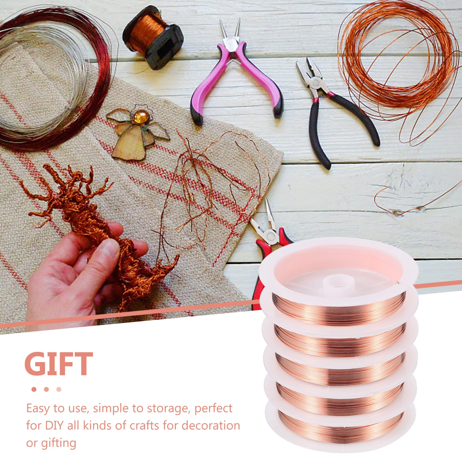 5 Rolls Copper Wire for Jewelry Making Lightweight Durable Rust Resistant DIY for Handmade Jewelry Beading