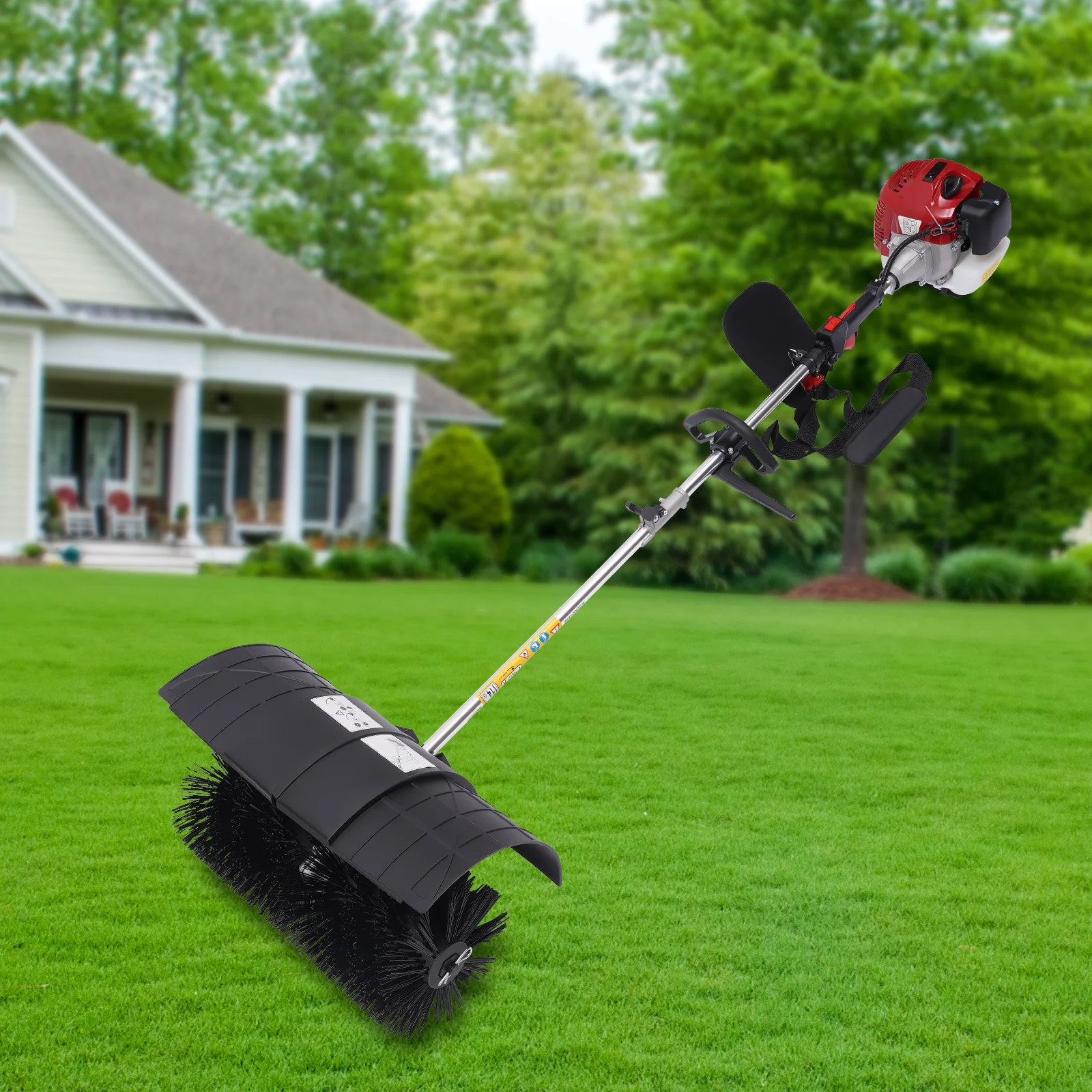 

Hand Held Sweeper 52cc 2 Stroke Artificial Grass Brush Gasoline Powered Broom Lawn Sweeper for Cleaning Debris on Hard Surfaces