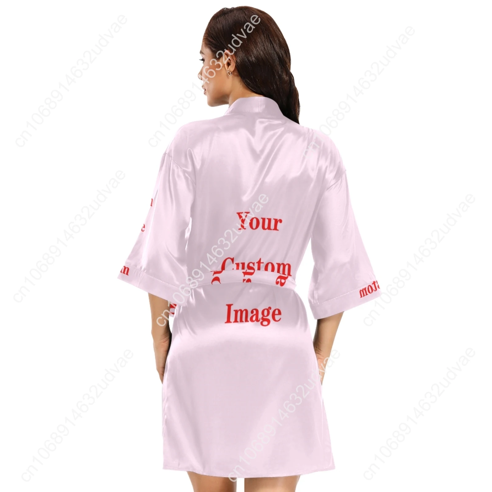 Fashion Satin Robe Long Women Wrap Dress Spring Bathrobe Pajamas Sexy V Neck  Robe 2021 New Ladies Clothes Custom Image