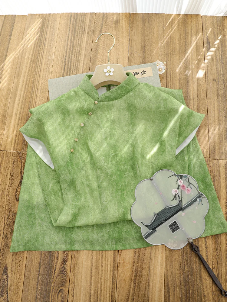 

Young Women's een Improved New Chinese Retro ort Sve for Work Spring 2026 New Arrival Ele Daily Wear