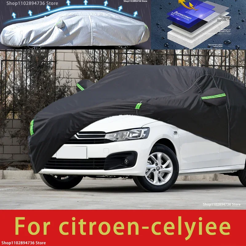 

For citroen celyiee fit Outdoor Protection Full Car Covers Snow Cover Sunshade Waterproof Dustproof Exterior black car cover