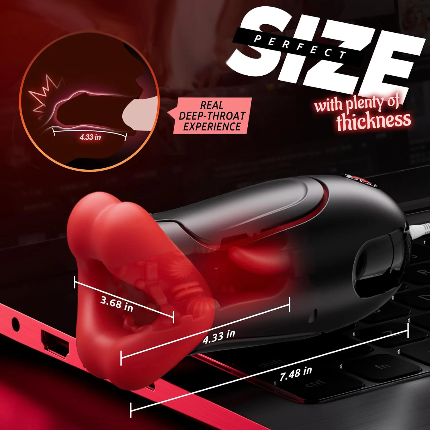 Male Masturbator Deep Throat Mouth Blowjob Vibrator Penis Pump 360° Wrapped 9 Frequency Vibration APP Control Sex Toys for Men