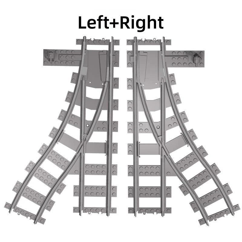 City Trains DIY Building Blocks Straight Curved Rail Bricks Parts Bridge Tunnel Model Soft Flexible Cross Tracks Railway MOC Toy