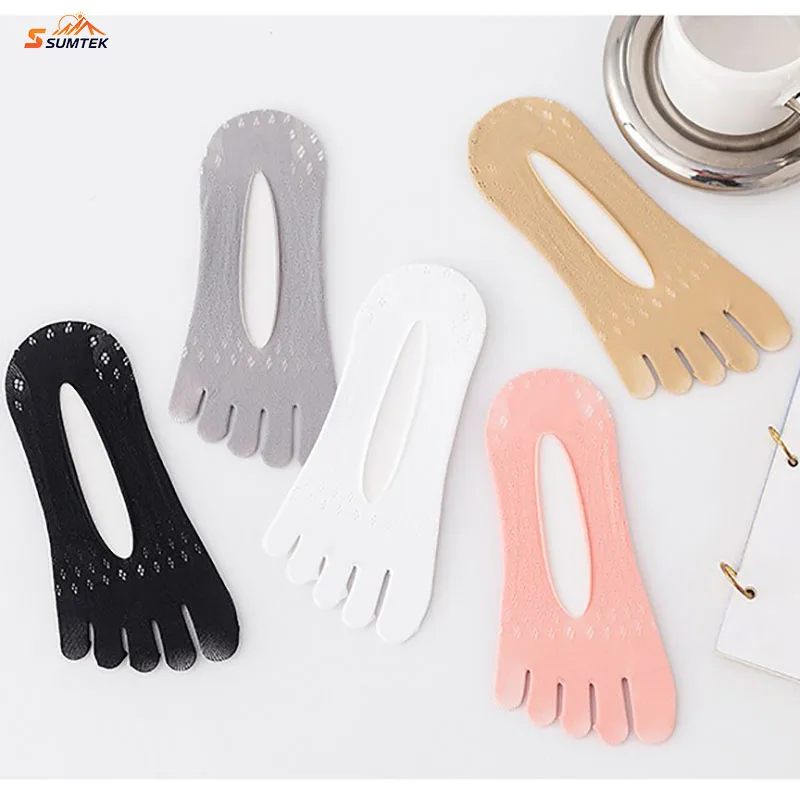 

Mesh Five Toe No Show Socks Women Summer Thin Separated Toe Sock Breathable Anti-Slip Low Cut Invisible Boat Sock for Daily Wear