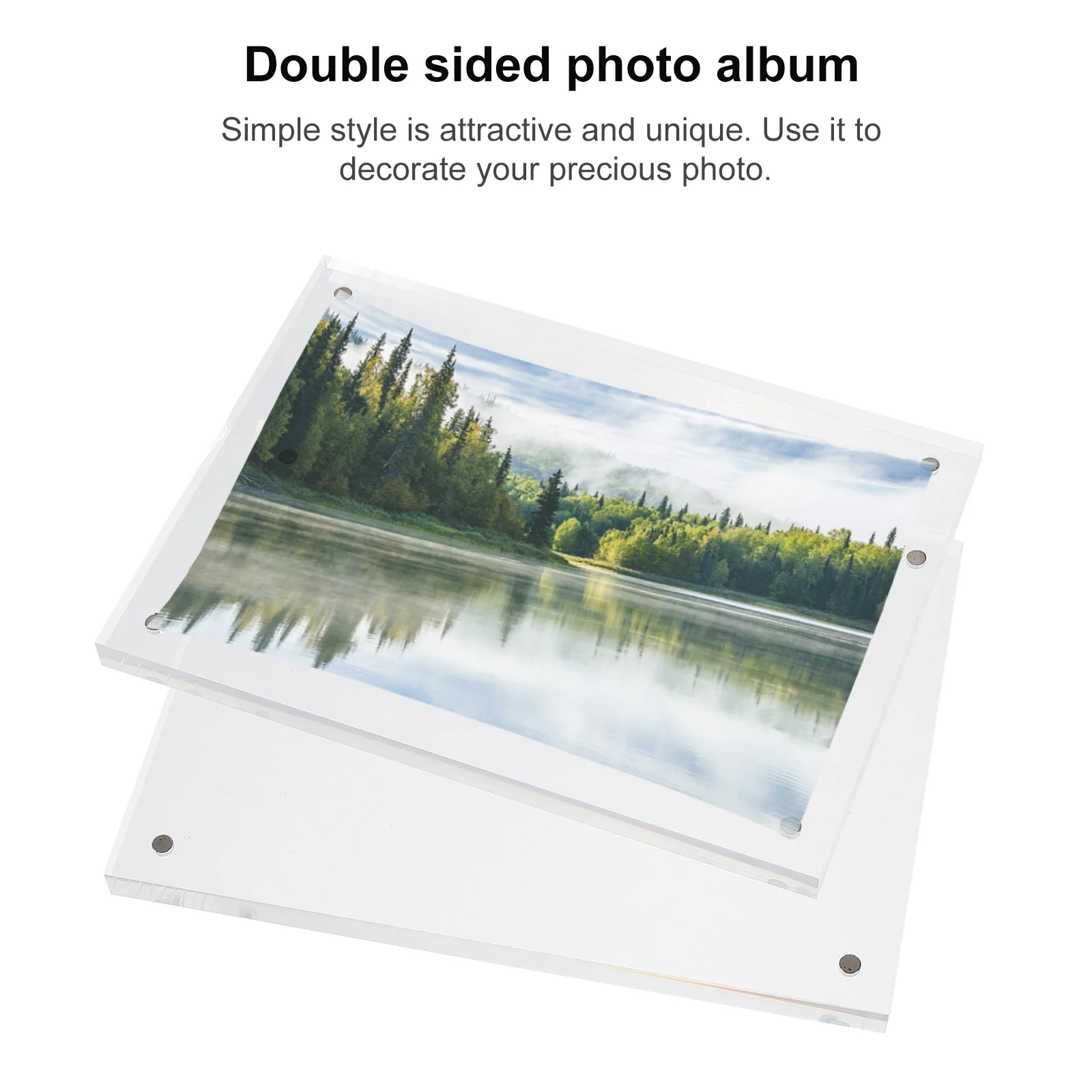 

1Pcs Acrylic Transparent Photo Frame Magnetic Display Simple Home Desk Picture Holder Decorative Board Magnetic Photo Frame