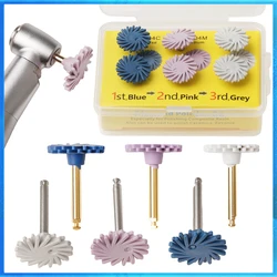 6Pcs/Set Dental Rubber Polisher Composite Resin Polishing Discs Diamond System Burs RA Dentistry Polish Wheel Spiral Flex Tools